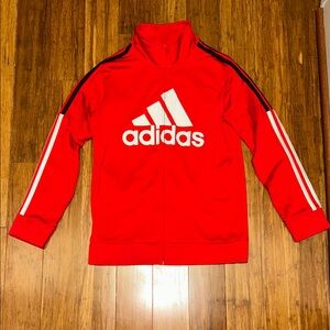 Adidas Kids Red Jacket with White Logo